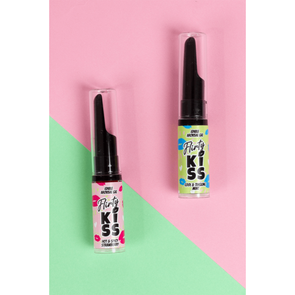 Gels pour Sexe Oral Fraise & Menthe  Flirty Kiss 2×8 gr Secret Play
